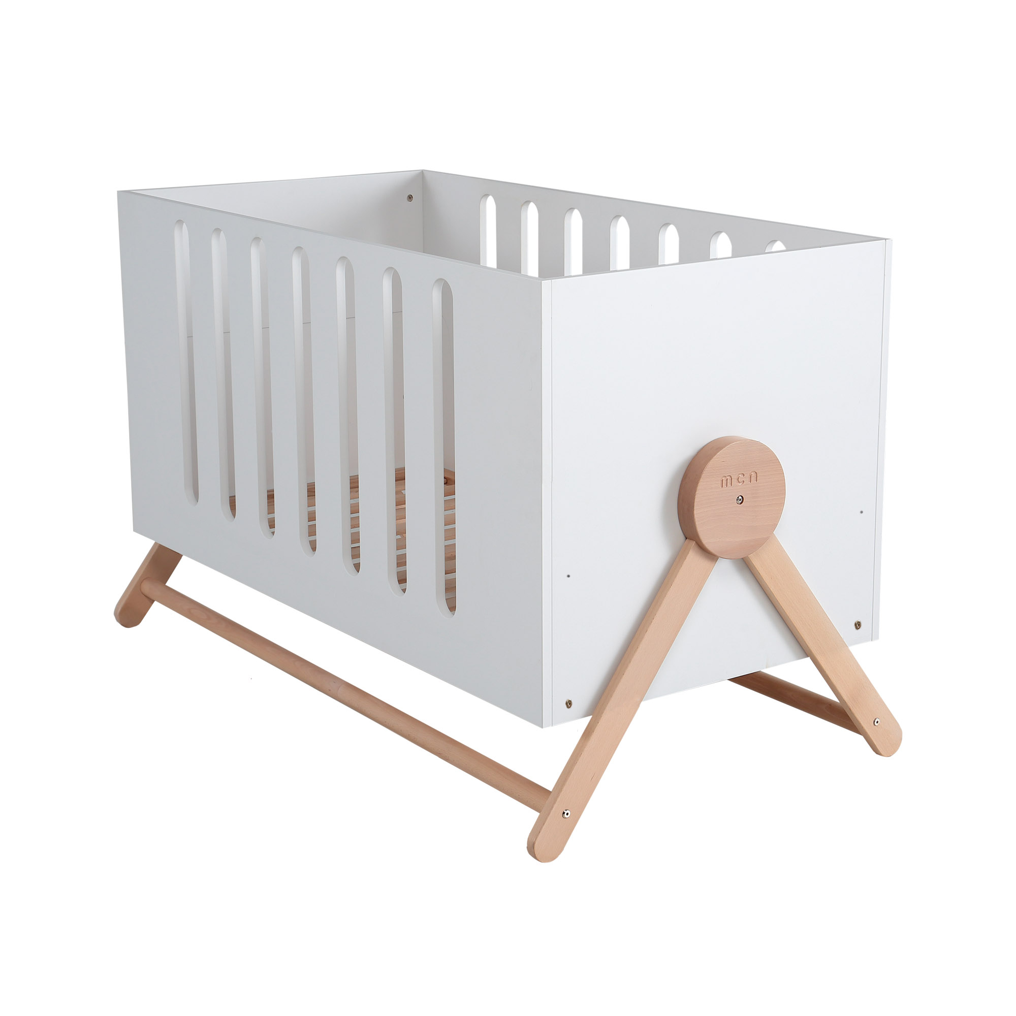 Cuna Micuna Bed Swing 140x70 blanco y madera - Imagen 2