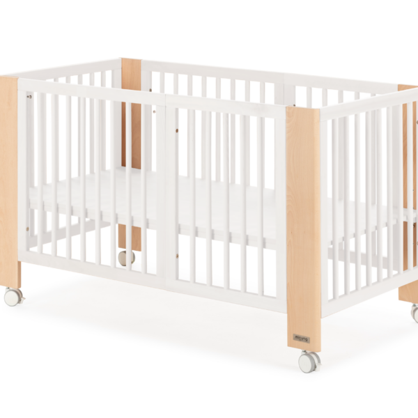 Cuna evolutiva Micuna Converbaby 140x70 blanco y madera