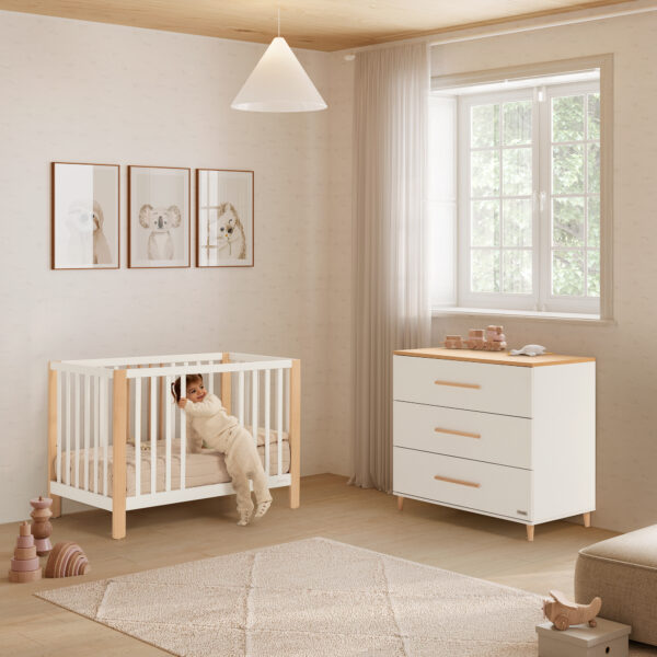 Cuna Micuna Nayra 120x60 blanco y madera