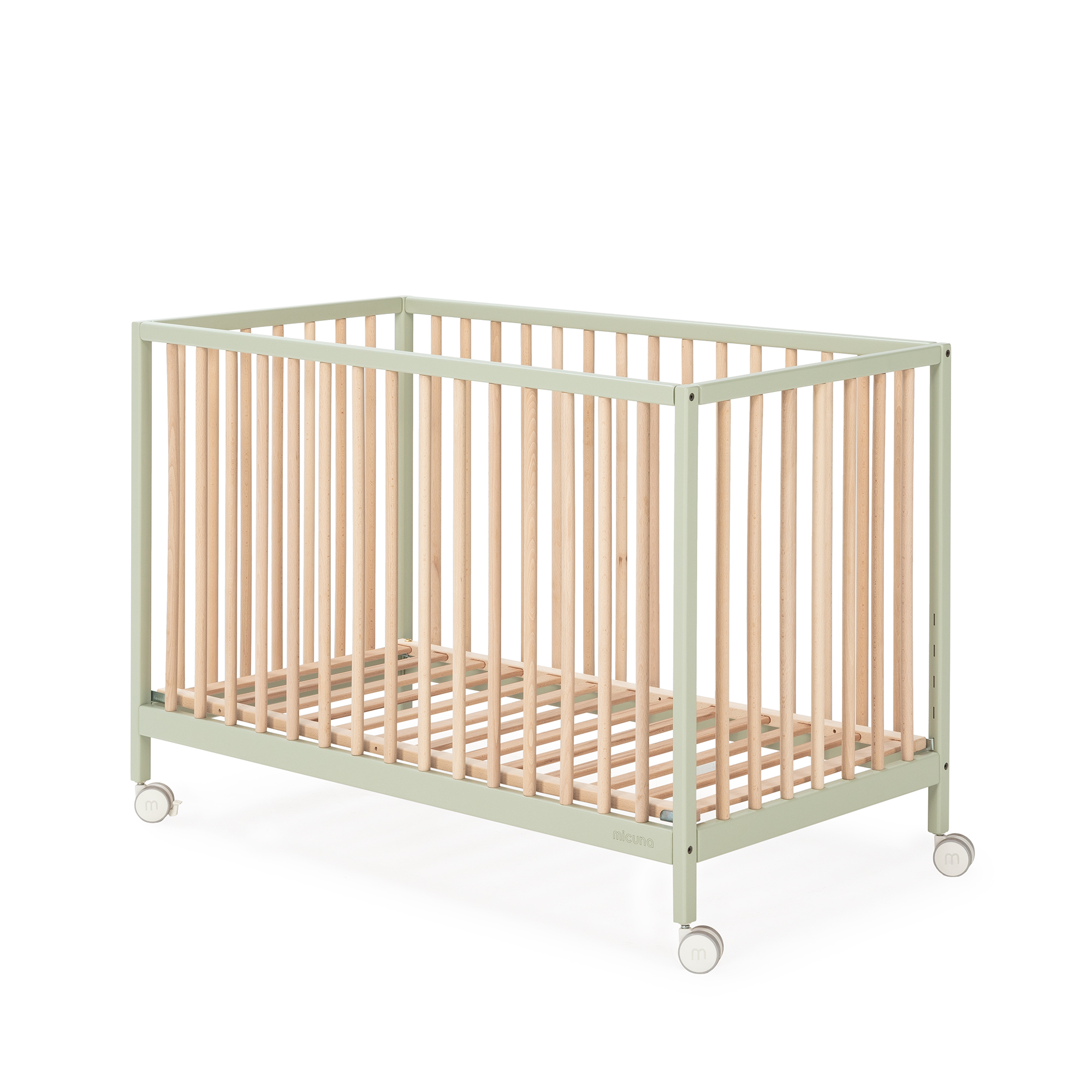 Cuna Micuna Mountain 120x60 mint y madera - Imagen 3