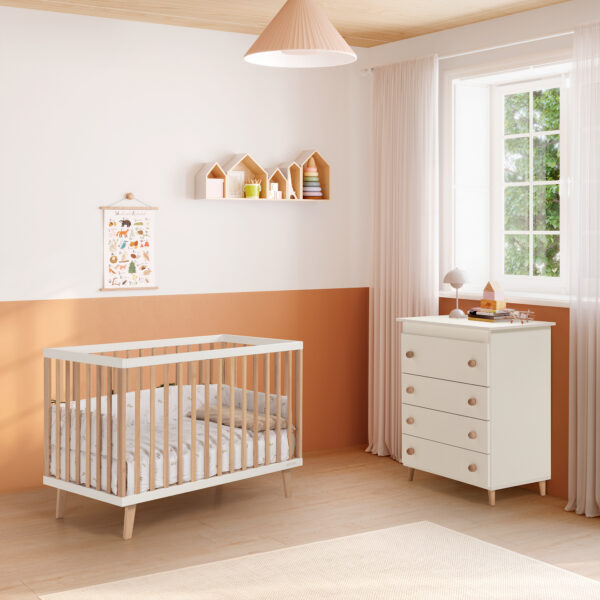 Cuna Micuna Mencía 120x60 blanco y madera