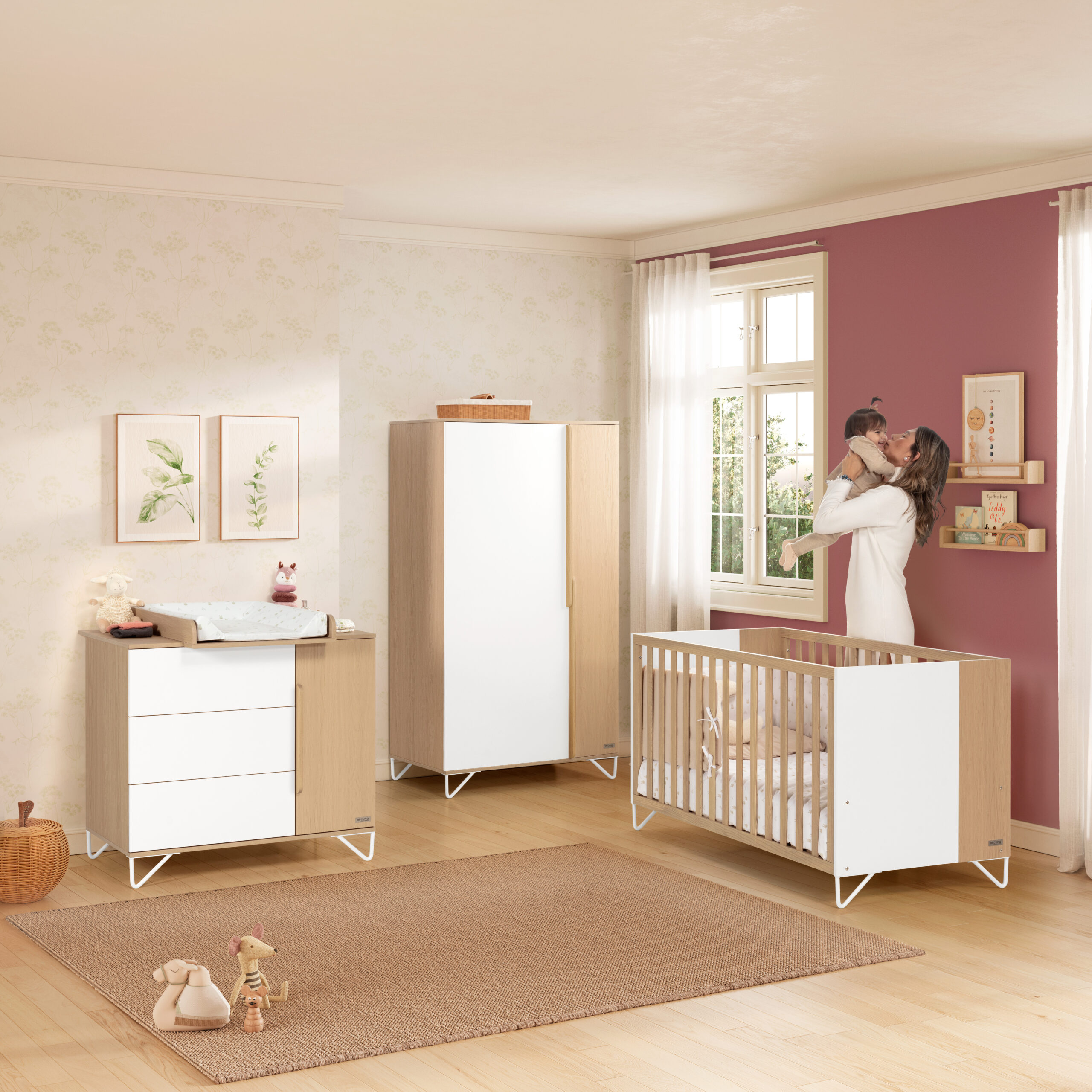 Cuna Micuna Big Amaia 140x70 madera y blanco