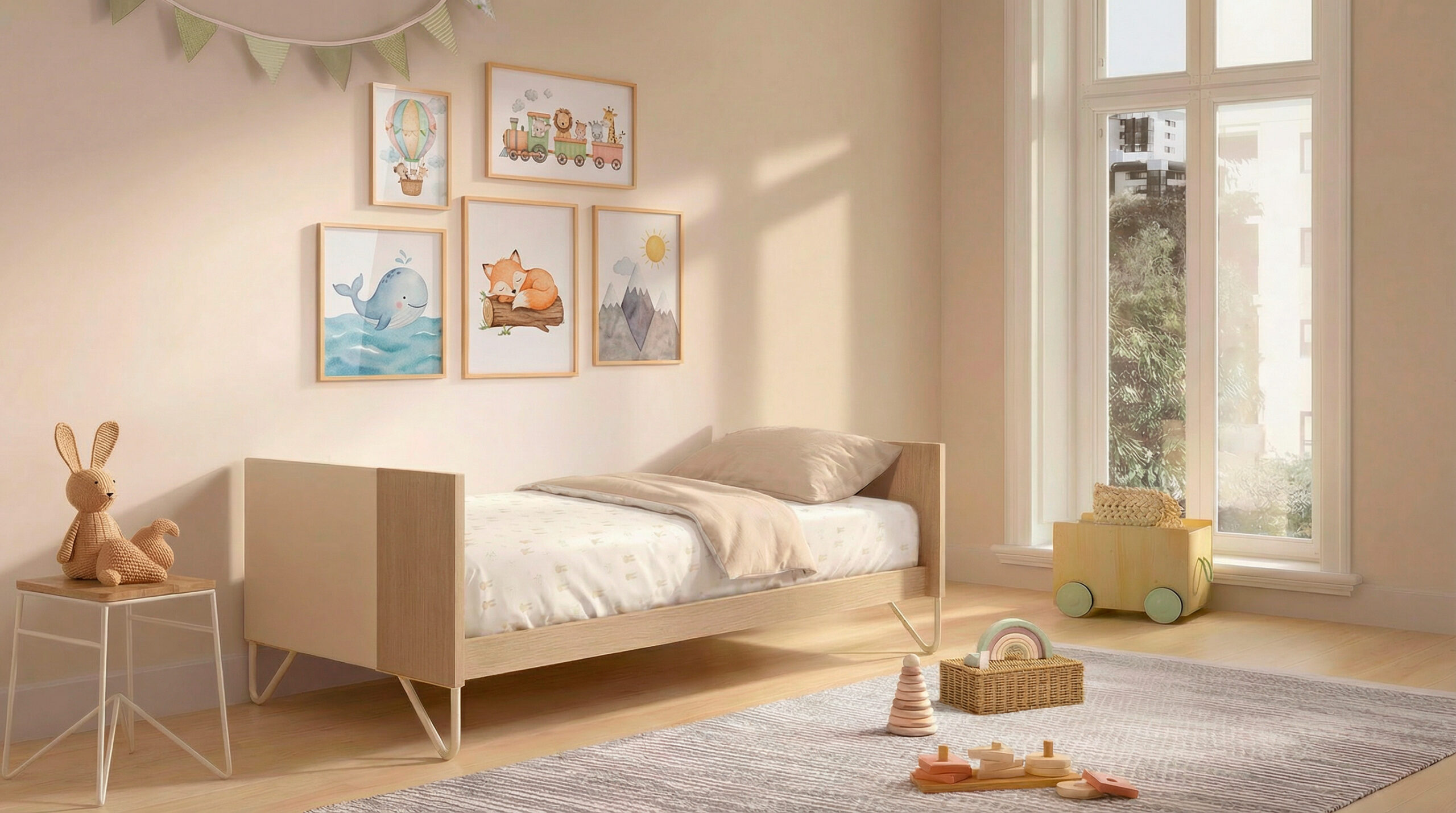 Cuna Micuna Big Amaia 140x70 roble claro y vainilla - Imagen 3