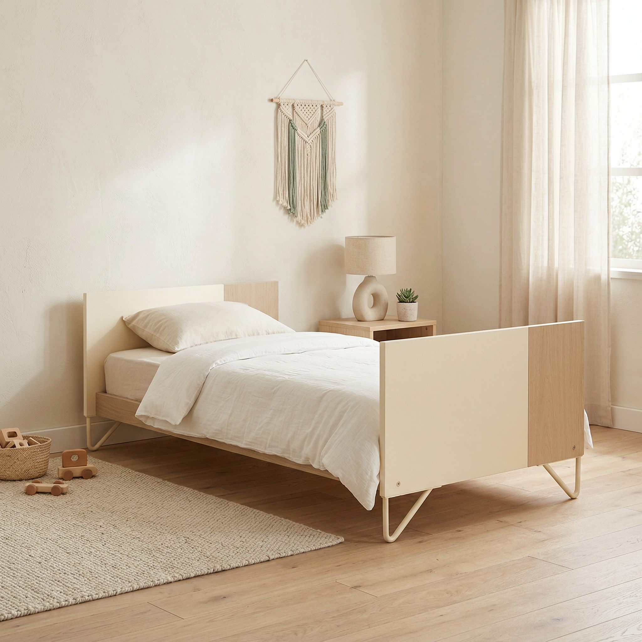 Cuna Micuna Big Amaia 140x70 roble claro y vainilla - Imagen 5