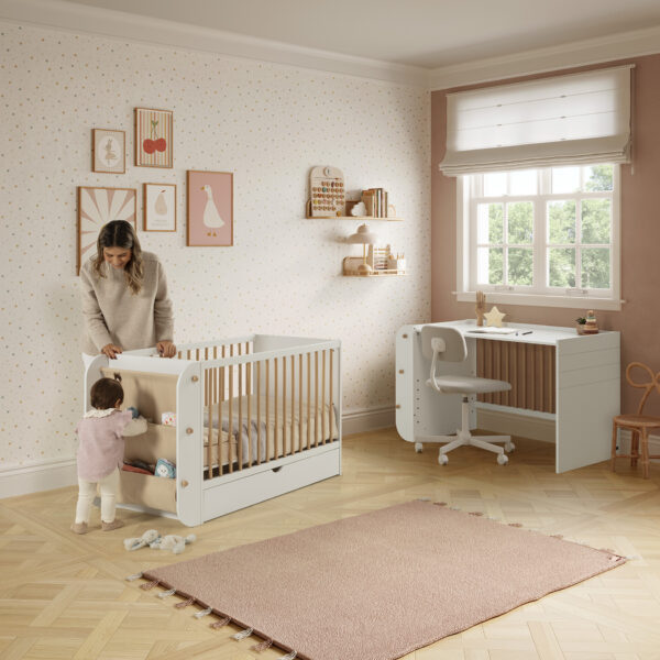 Cuna Micuna Salónica 120x60 madera y blanco