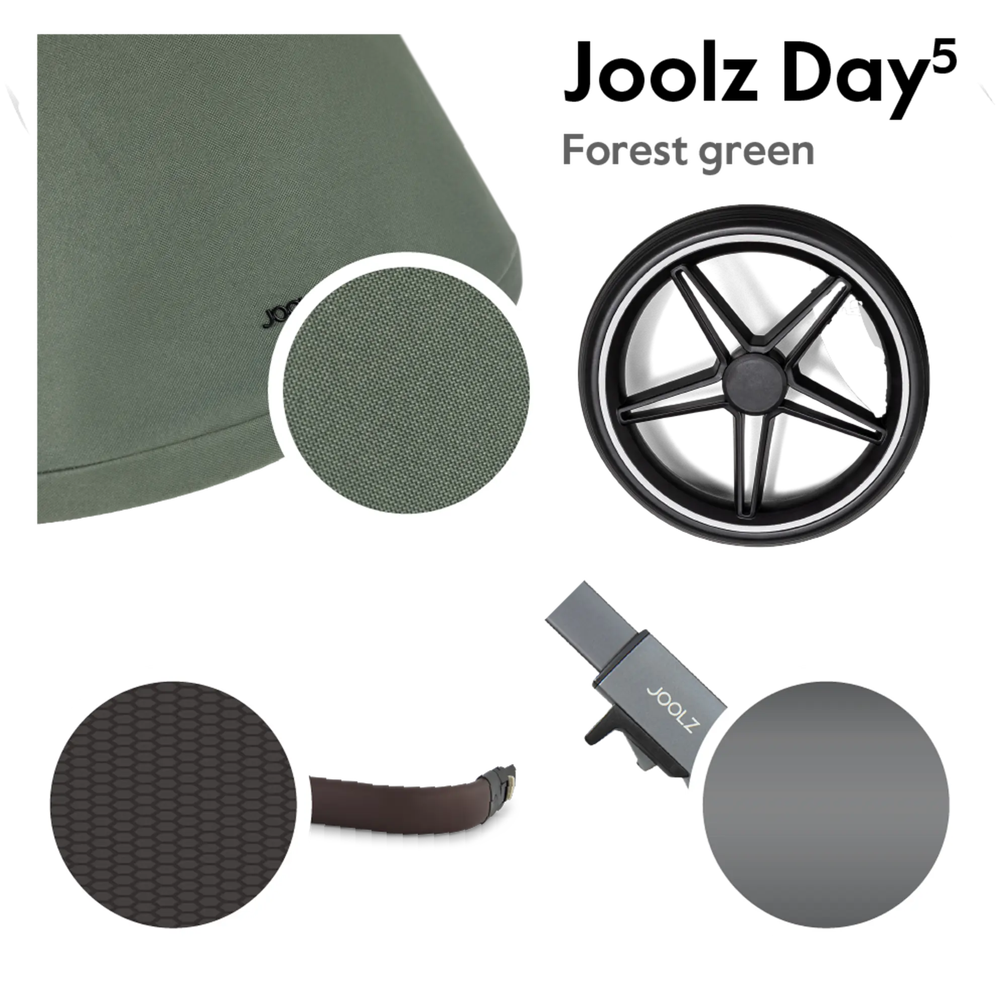 Cochecito con capazo y silla Joolz Day5 – Forest Green - Imagen 8